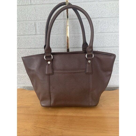 TIGNANELLO Brown Genuine Leather Double Handle Medium Size Bag Purse Lined EUC - Picture 3 of 14